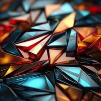 Colorful 3D Geometric Abstract Glossy Matte Multiple Shaped Elegant Background Wallpaper AI Generated photo