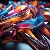 Colorful 3D Geometric Abstract Glossy Matte Multiple Shaped Elegant Background Wallpaper photo