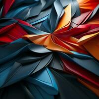 Colorful 3D Geometric Abstract Glossy Matte Multiple Shaped Elegant Background Wallpaper AI Generated photo