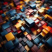 Colorful 3D Geometric Abstract Glossy Matte Multiple Shaped Elegant Background Wallpaper photo