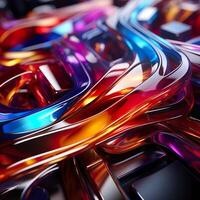 Colorful 3D Geometric Abstract Glossy Matte Multiple Shaped Elegant Background Wallpaper AI Generated photo