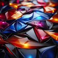 Colorful 3D Geometric Abstract Glossy Matte Multiple Shaped Elegant Background Wallpaper photo
