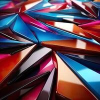 Colorful 3D Geometric Abstract Glossy Matte Multiple Shaped Elegant Background Wallpaper photo