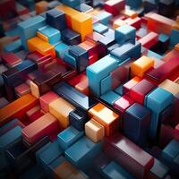Colorful 3D Geometric Abstract Glossy Matte Multiple Shaped Elegant Background Wallpaper photo