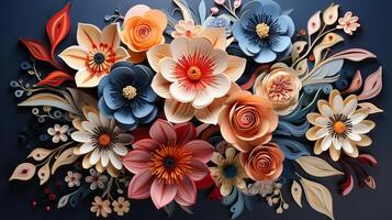 3d Colorful Royale Flower Design photo