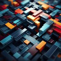 Colorful 3D Geometric Abstract Glossy Matte Multiple Shaped Elegant Background Wallpaper photo