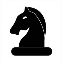 black chess horse on white background vector