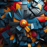 3d Rendered Colorful Glossy and Matte Ultra HD Geometric Background Wallpaper photo