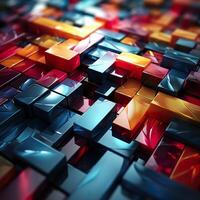 3d Rendered Colorful Glossy and Matte Ultra HD Geometric Background Wallpaper photo