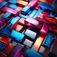 3d Rendered Colorful Glossy and Matte Ultra HD Geometric Background Wallpaper photo