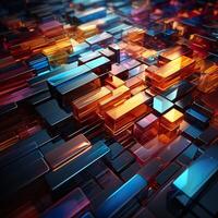 3d Rendered Colorful Glossy and Matte Ultra HD Geometric Background Wallpaper photo