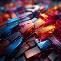 Colorful 3D Geometric Abstract Glossy Matte Multiple Shaped Elegant Background Wallpaper photo