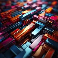 3d Rendered Colorful Glossy and Matte Ultra HD Geometric Background Wallpaper photo