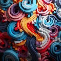 Colorful 3D Geometric Abstract Glossy Matte Multiple Shaped Elegant Background Wallpaper photo
