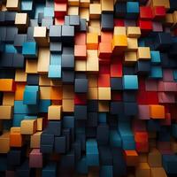 3d Rendered Colorful Glossy and Matte Ultra HD Geometric Background Wallpaper photo