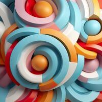 3d Rendered Colorful Glossy and Matte Ultra HD Geometric Background Wallpaper photo