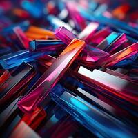 Colorful 3D Geometric Abstract Glossy Matte Multiple Shaped Elegant Background Wallpaper photo