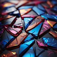Colorful 3D Geometric Abstract Glossy Matte Multiple Shaped Elegant Background Wallpaper photo