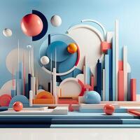3d Rendered Colorful Glossy and Matte Ultra HD Geometric Background Wallpaper photo