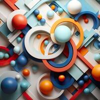 3d Rendered Colorful Glossy and Matte Ultra HD Geometric Background Wallpaper photo