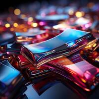 3d Rendered Colorful Glossy and Matte Ultra HD Geometric Background Wallpaper photo