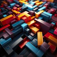 3d Rendered Colorful Glossy and Matte Ultra HD Geometric Background Wallpaper photo