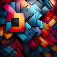 Colorful 3D Geometric Abstract Glossy Matte Multiple Shaped Elegant Background Wallpaper AI Generated photo