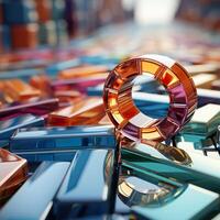 Colorful 3D Geometric Abstract Glossy Matte Multiple Shaped Elegant Background Wallpaper photo