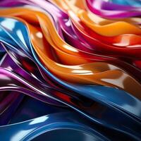 3d Rendered Colorful Glossy and Matte Ultra HD Geometric Background Wallpaper AI Generated photo