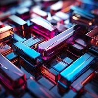 Colorful 3D Geometric Abstract Glossy Matte Multiple Shaped Elegant Background Wallpaper photo