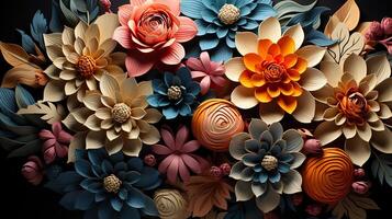 3d Colorful Royale Flower Design photo
