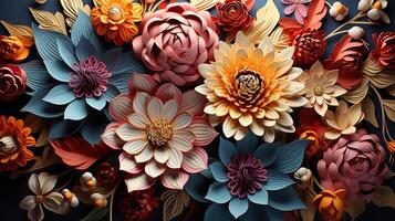 3d Colorful Royale Flower Design photo