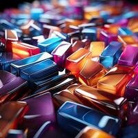 3d Rendered Colorful Glossy and Matte Ultra HD Geometric Background Wallpaper photo