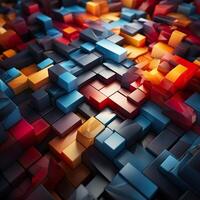 3d Rendered Colorful Glossy and Matte Ultra HD Geometric Background Wallpaper photo