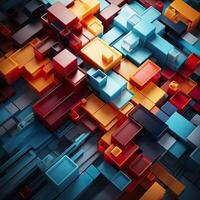 3d Rendered Colorful Glossy and Matte Ultra HD Geometric Background Wallpaper photo