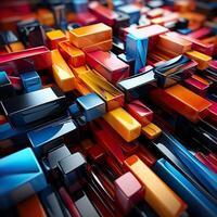 3d Rendered Colorful Glossy and Matte Ultra HD Geometric Background Wallpaper photo