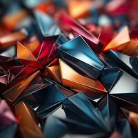 3d Rendered Colorful Glossy and Matte Ultra HD Geometric Background Wallpaper AI Generated photo