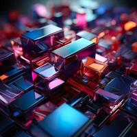 3d Rendered Colorful Glossy and Matte Ultra HD Geometric Background Wallpaper photo