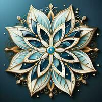 Royale Blue White Golden Royale Mandala Design AI Generated photo