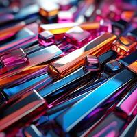 3d Rendered Colorful Glossy and Matte Ultra HD Geometric Background Wallpaper photo