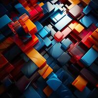 3d Rendered Colorful Glossy and Matte Ultra HD Geometric Background Wallpaper photo