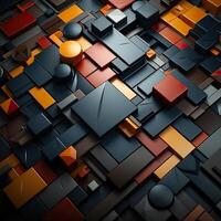 3d Rendered Colorful Glossy and Matte Ultra HD Geometric Background Wallpaper photo