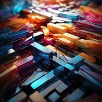 3d Rendered Colorful Glossy and Matte Ultra HD Geometric Background Wallpaper photo