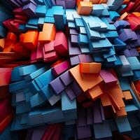 3d Rendered Colorful Glossy and Matte Ultra HD Geometric Background Wallpaper photo