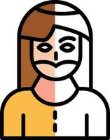 Bearded woman Vector Icon Design