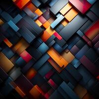 Colorful 3D Geometric Abstract Glossy Matte Multiple Shaped Elegant Background Wallpaper AI Generated photo