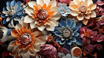 3d Colorful Royale Flower Design photo