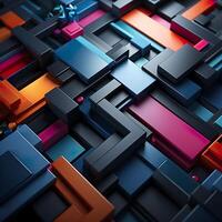 3d Rendered Colorful Glossy and Matte Ultra HD Geometric Background Wallpaper AI Generated photo