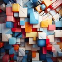 3d Rendered Colorful Glossy and Matte Ultra HD Geometric Background Wallpaper photo