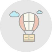 Hot air balloon Vector Icon Design